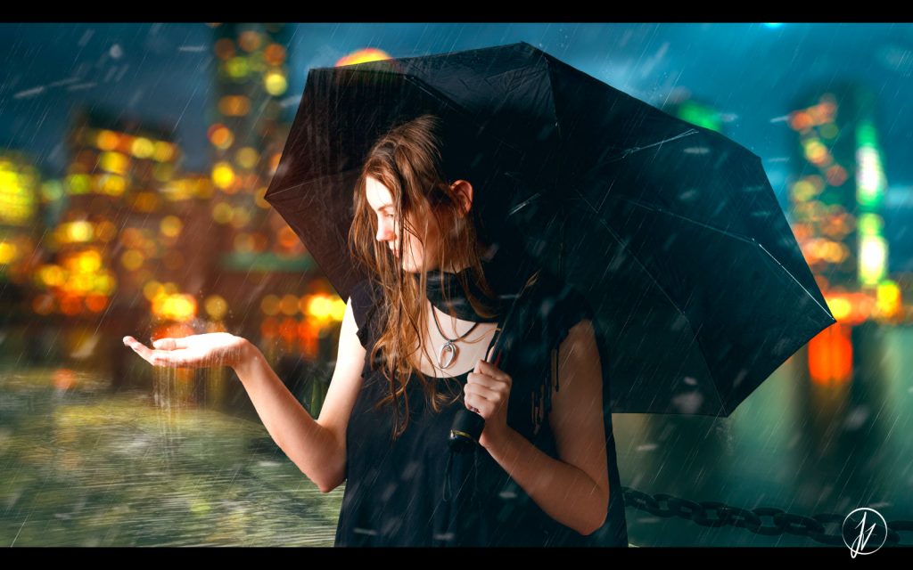 Photomontage Sous la pluie - Jess